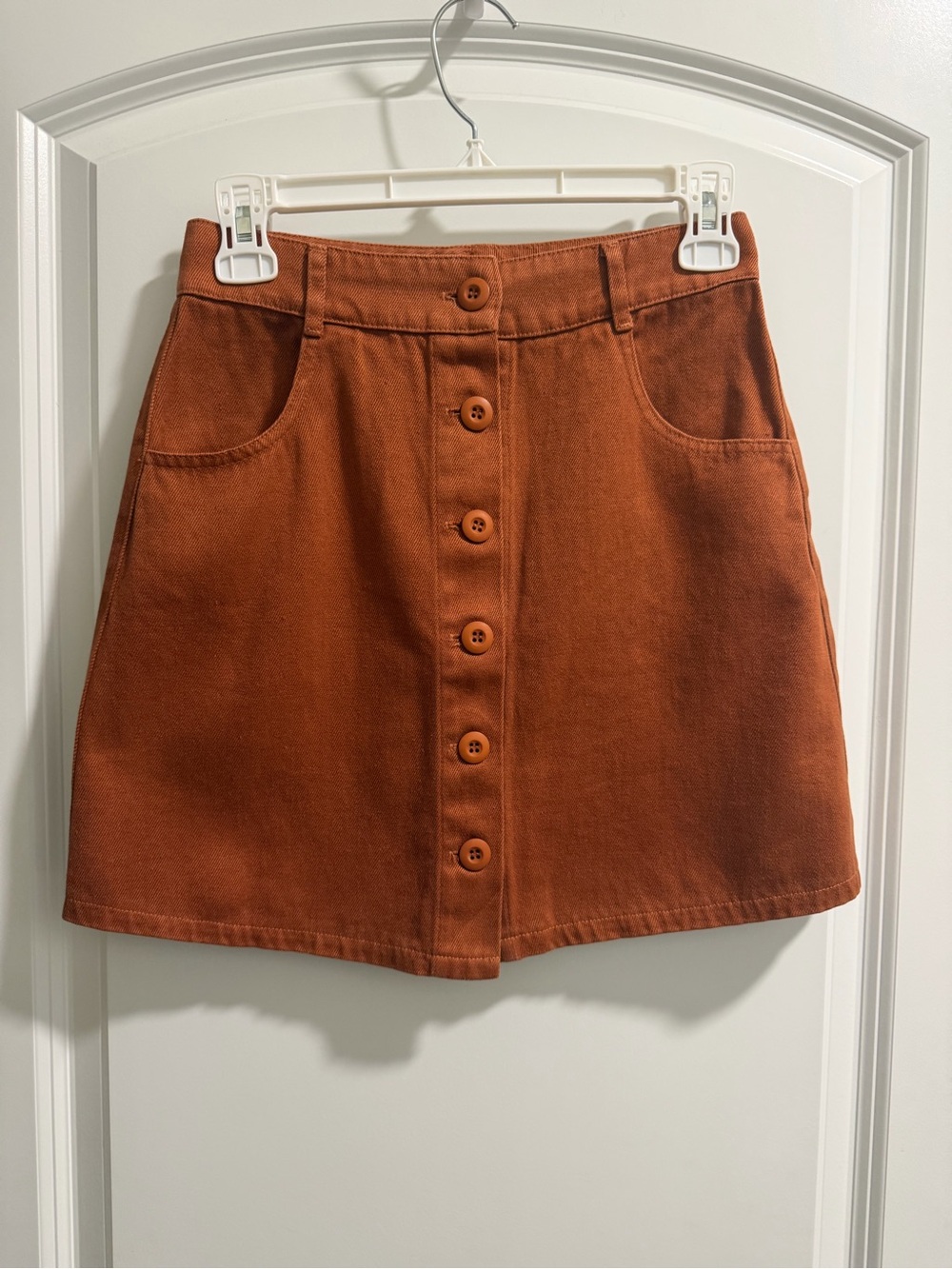 Jungmaven Vassar Skirt Terracotta XS NWT Hemp Button Front
